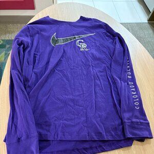 Colorado Rockies T Shirt Womens XL Xtra Large Purple Nike Long Sleeve NWT NEW